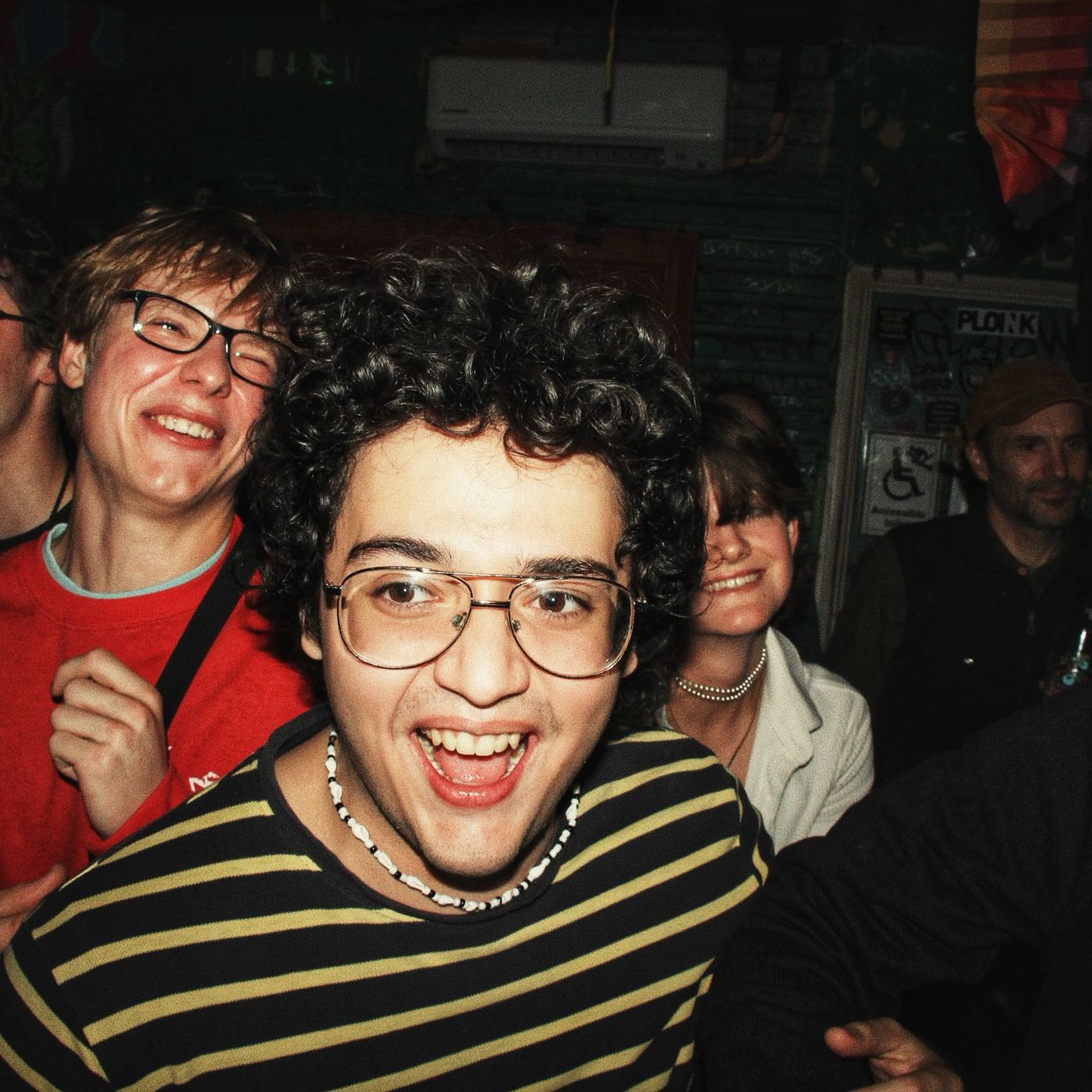 Fans laughing at the front