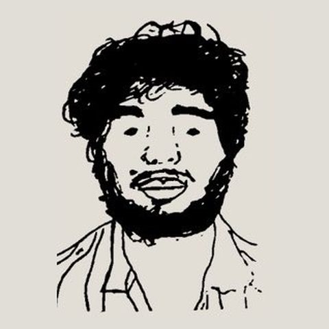 Hand-drawn portrait of Oscar Burford, interviews & promotions at PICKUP Zine