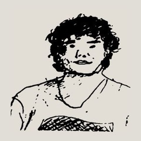 Hand-drawn portrait of Sonny Brandreth, writing, editing & socials at PICKUP Zine