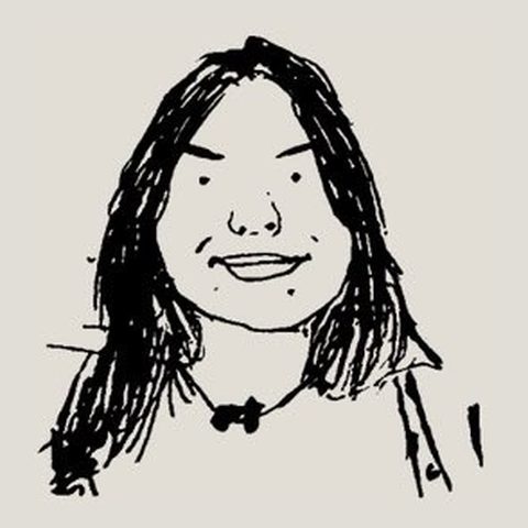 Hand-drawn portrait of Theadora Denyer, design & photography at PICKUP Zine